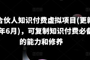 IP合伙人知识付费虚拟项目(更新24年6月)，可复制知识付费必备的能力和修养