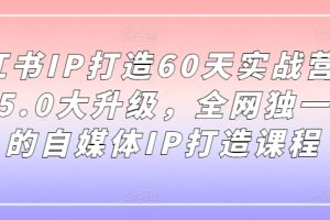 小红书IP打造60天实战营11期，5.0大升级，全网独一无二的自媒体IP打造课程