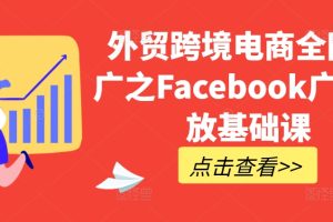 外贸跨境电商全网推广之Facebook广告投放基础课