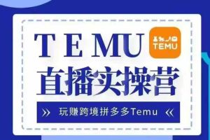 Temu直播实战营，玩赚跨境拼多多Temu，国内电商卷就出海赚美金